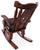 Wooden Rocking Chair Handcarved Back Sunflower Removable Hair-On Cowhide Pillow - RC156-CP