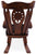 Wooden Rocking Chair Handcarved Back Sunflower Removable Hair-On Cowhide Pillow - RC156-CP