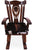 Wooden Rocking Chair Handcarved Back Sunflower Removable Hair-On Cowhide Pillow - RC156-CP