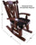 Wooden Rocking Chair Handcarved Back Sunflower Removable Hair-On Cowhide Pillow - RC156-CP