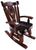 Wooden Rocking Chair Handcarved Back Sunflower Removable Hair-On Cowhide Pillow - RC156-CP
