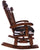 Wooden Rocking Chair Handcarved Back Sunflower Removable Hair-On Cowhide Pillow - RC156-CP