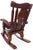 Wooden Rocking Chair Handcarved Back Sunflower Removable Hair-On Cowhide Pillow - RC157-CP
