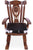 Wooden Rocking Chair Handcarved Back Sunflower Removable Hair-On Cowhide Pillow - RC157-CP