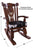 Wooden Rocking Chair Handcarved Back Sunflower Removable Hair-On Cowhide Pillow - RC157-CP