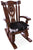 Wooden Rocking Chair Handcarved Back Sunflower Removable Hair-On Cowhide Pillow - RC157-CP