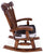 Wooden Rocking Chair Handcarved Back Sunflower Removable Hair-On Cowhide Pillow - RC157-CP
