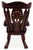 Wooden Rocking Chair Handcarved Back Sunflower Removable Hair-On Cowhide Pillow - RC158-CP
