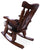 Wooden Rocking Chair Handcarved Back Sunflower Removable Hair-On Cowhide Pillow - RC158-CP