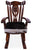 Wooden Rocking Chair Handcarved Back Sunflower Removable Hair-On Cowhide Pillow - RC158-CP