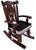 Wooden Rocking Chair Handcarved Back Sunflower Removable Hair-On Cowhide Pillow - RC158-CP