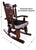 Wooden Rocking Chair Handcarved Back Sunflower Removable Hair-On Cowhide Pillow - RC158-CP