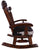 Wooden Rocking Chair Handcarved Back Sunflower Removable Hair-On Cowhide Pillow - RC158-CP
