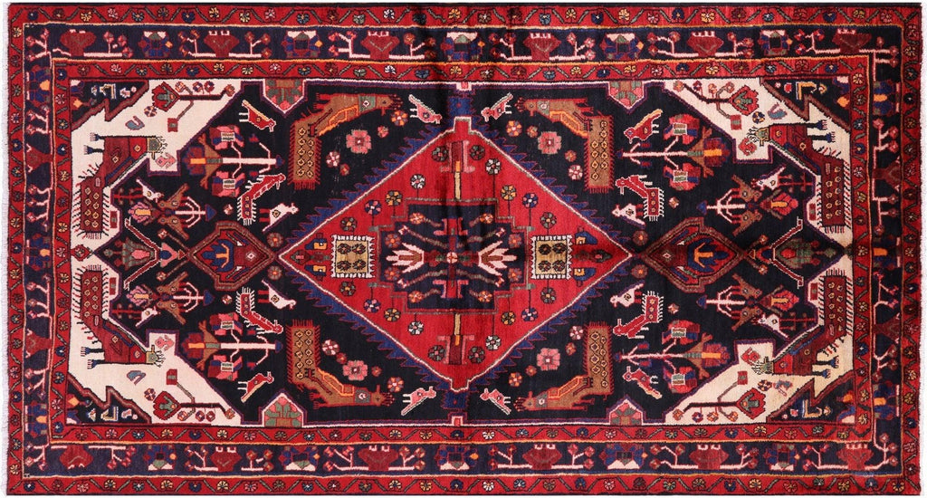New Pictorial Persian Nahavand Full Pile Hand Knotted Rug - Manhattan Rugs
