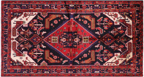 New Pictorial Persian Nahavand Full Pile Hand Knotted Rug - Manhattan Rugs