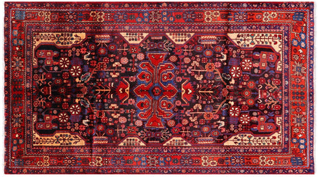 New Full Pile Persian Hamadan Handmade Wool Rug - Manhattan Rugs