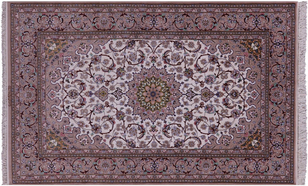 Hand Knotted Signed Persian Isfahan Wool & Silk Rug - Manhattan Rugs