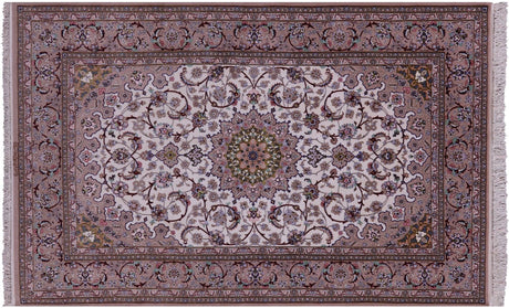 Hand Knotted Signed Persian Isfahan Wool & Silk Rug - Manhattan Rugs