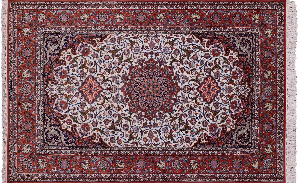 Wool & Silk Signed Isfahan Persian Rug - Manhattan Rugs