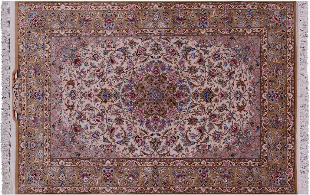 Hand Knotted Signed Isfahan Wool & Silk Persian Rug - Manhattan Rugs