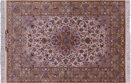 Hand Knotted Signed Isfahan Wool & Silk Persian Rug - Manhattan Rugs