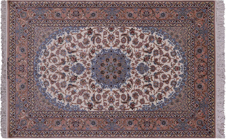 Hand Knotted Wool & Silk Signed Persian Isfahan Area Rug - Manhattan Rugs