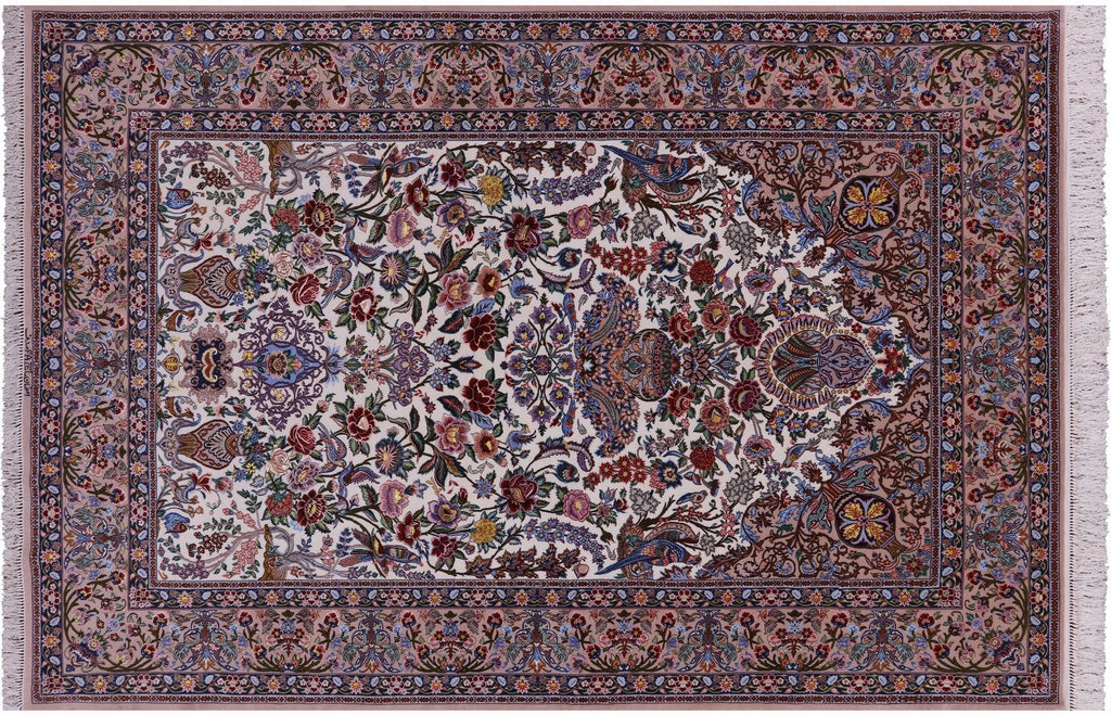 Hand Knotted Signed Isfahan Wool & Silk Persian Rug - Manhattan Rugs