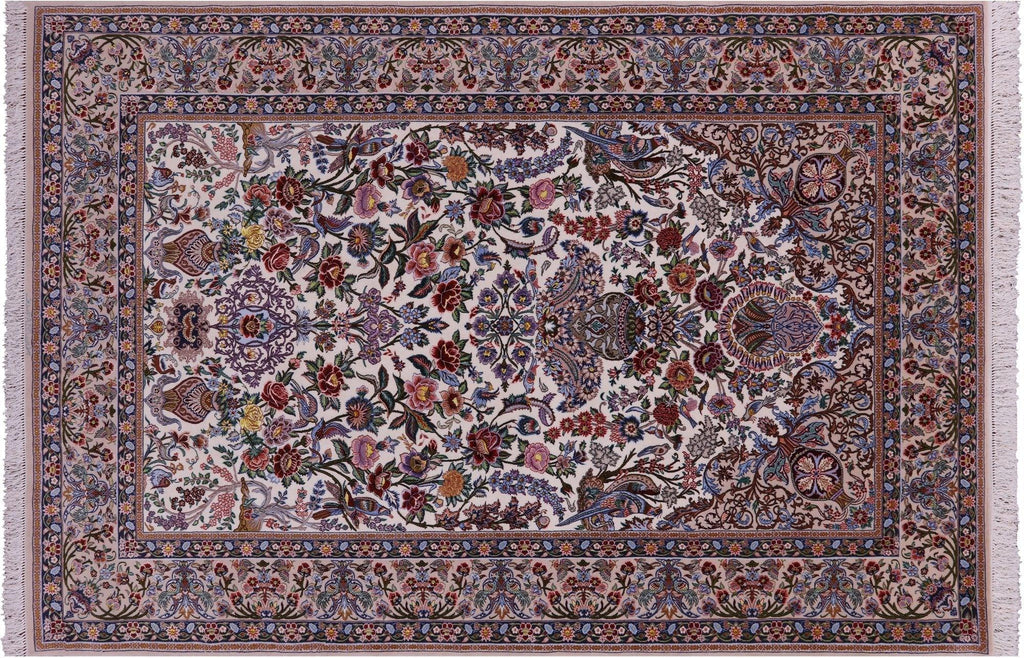 Signed Persian Isfahan Wool & Silk Area Rug - Manhattan Rugs