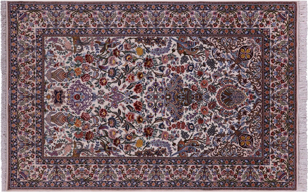 Persian Isfahan Signed Hand Knotted Wool & Silk Rug - Manhattan Rugs
