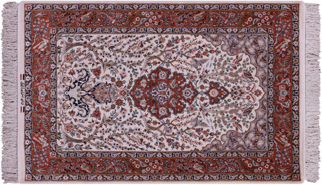 Signed Hand Knotted Persian Isfahan Wool & Silk Area Rug - Manhattan Rugs