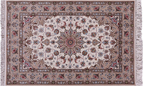 Signed Hand Knotted Persian Isfahan Wool & Silk Rug - Manhattan Rugs