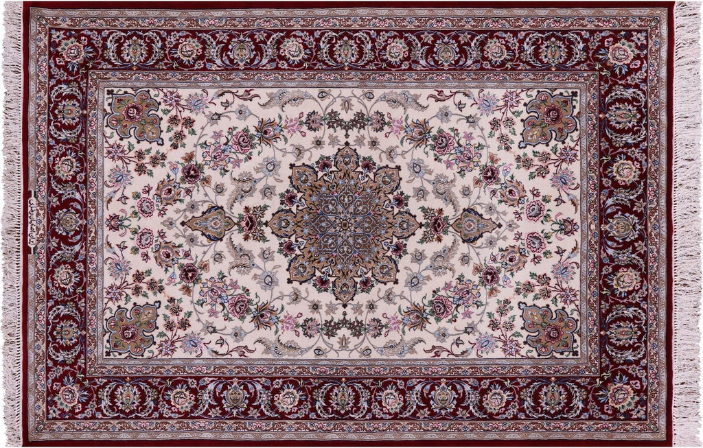 Persian Isfahan Signed Wool & Silk Area Rug - Manhattan Rugs