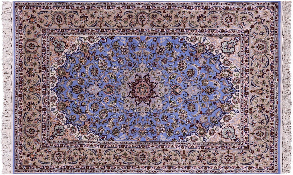 Hand Knotted Wool & Silk Persian Isfahan Rug - Manhattan Rugs
