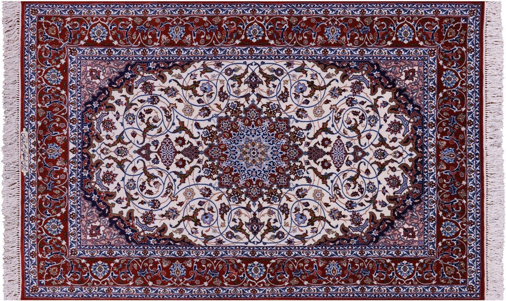 Signed Persian Isfahan Hand Knotted Wool & Silk Rug - Manhattan Rugs
