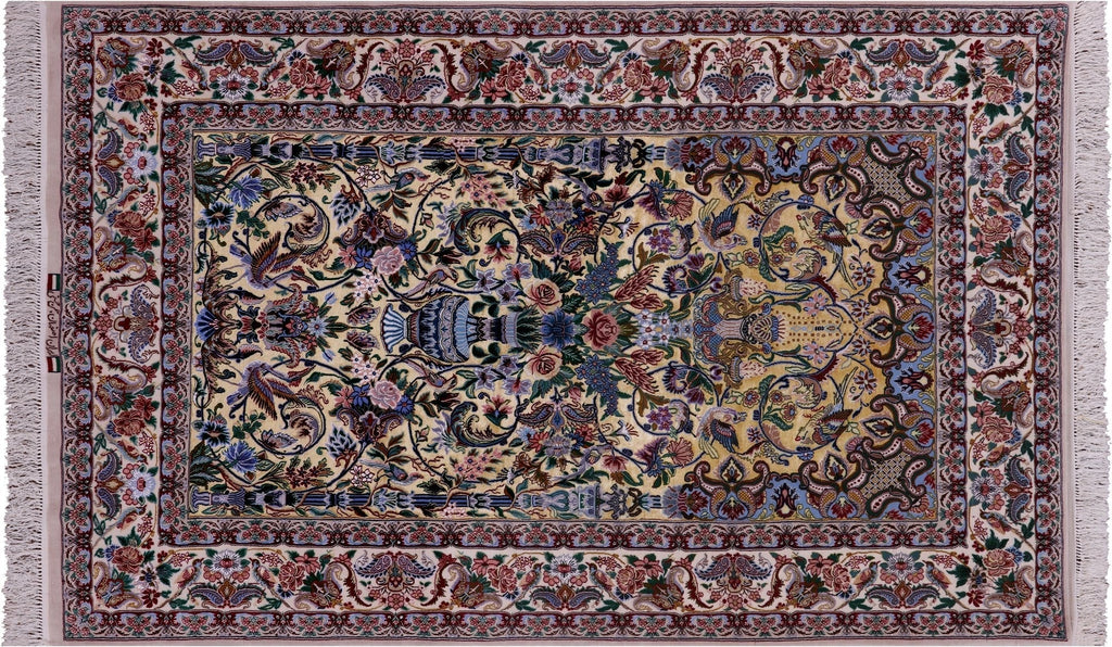 Super Fine Silk Signed Persian Isfahan Area Rug - Manhattan Rugs