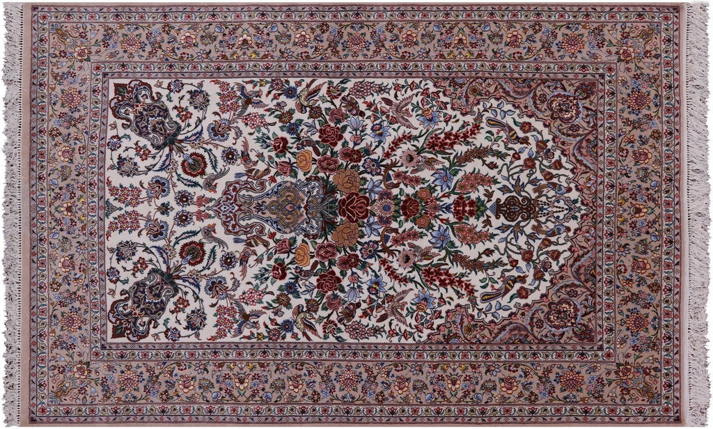 Persian Isfahan Signed Hand Knotted Wool & Silk Rug - Manhattan Rugs