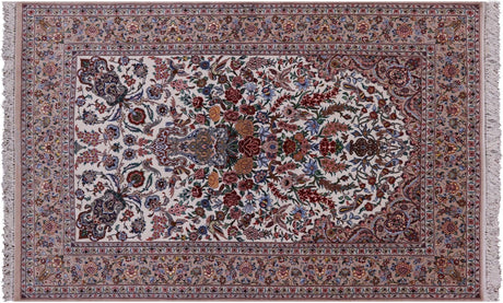 Persian Isfahan Signed Hand Knotted Wool & Silk Rug - Manhattan Rugs