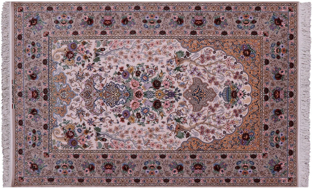 Signed Hand Knotted Wool & Silk Persian Isfahan Rug - Manhattan Rugs