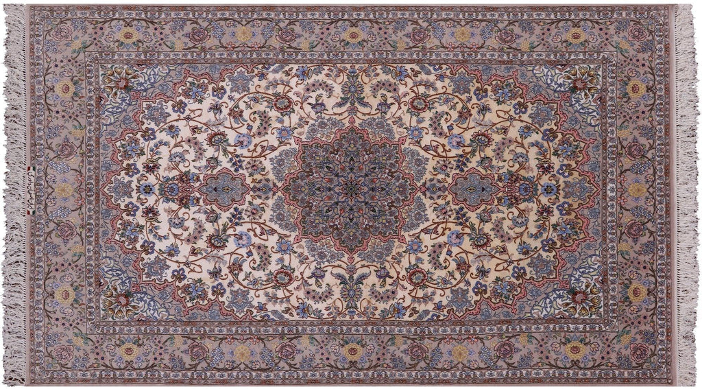 Super Fine Wool & Silk Signed Persian Isfahan Area Rug - Manhattan Rugs