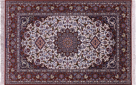 Hand Knotted Signed Persian Isfahan Wool & Silk Rug - Manhattan Rugs