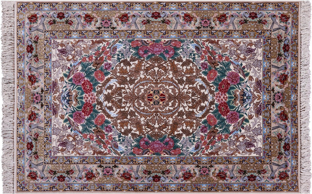 Signed Hand Knotted Persian Isfahan Wool & Silk Area Rug - Manhattan Rugs