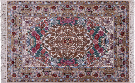 Signed Hand Knotted Persian Isfahan Wool & Silk Area Rug - Manhattan Rugs
