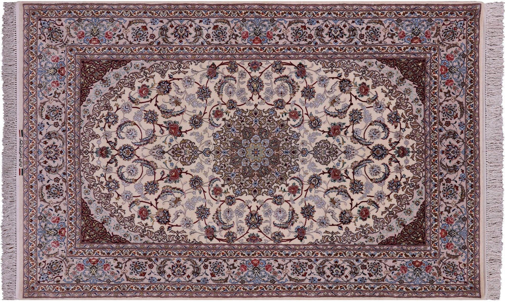 Wool & Silk Hand Knotted Persian Signed Isfahan Rug - Manhattan Rugs