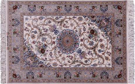 Signed Persian Isfahan Wool & Silk Area Rug - Manhattan Rugs
