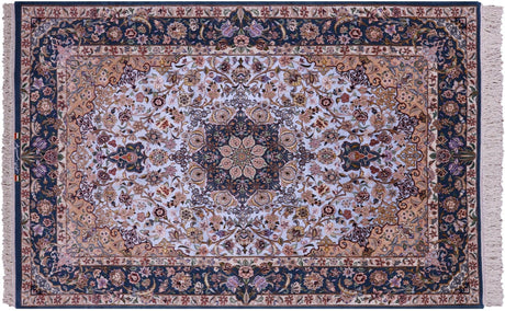 Super Fine Signed Persian Isfahan Hand Knotted Wool & Silk Rug - Manhattan Rugs