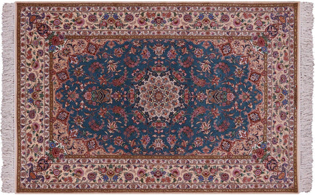 Persian Signed Isfahan Handmade Wool & Silk Area Rug - Manhattan Rugs