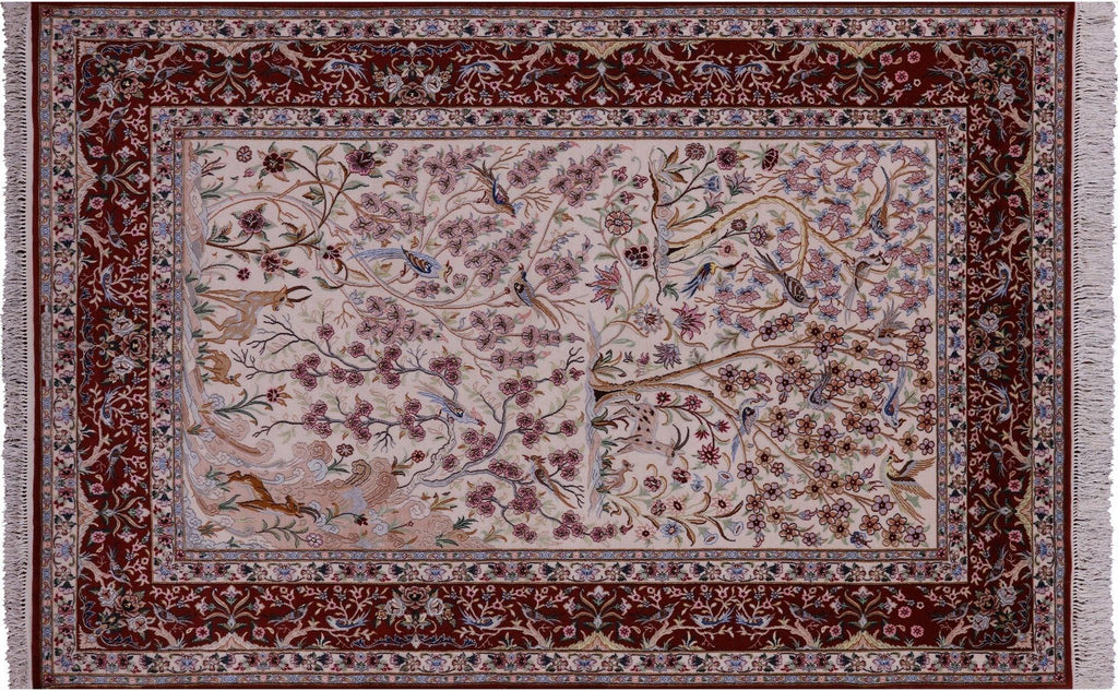 Persian Signed Isfahan Hand Knotted Wool & Silk Area Rug - Manhattan Rugs