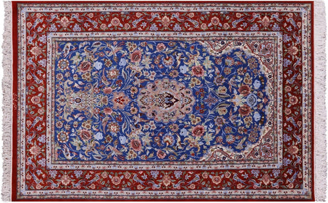 Signed Persian Isfahan Hand Knotted Wool & Silk Area Rug - Manhattan Rugs
