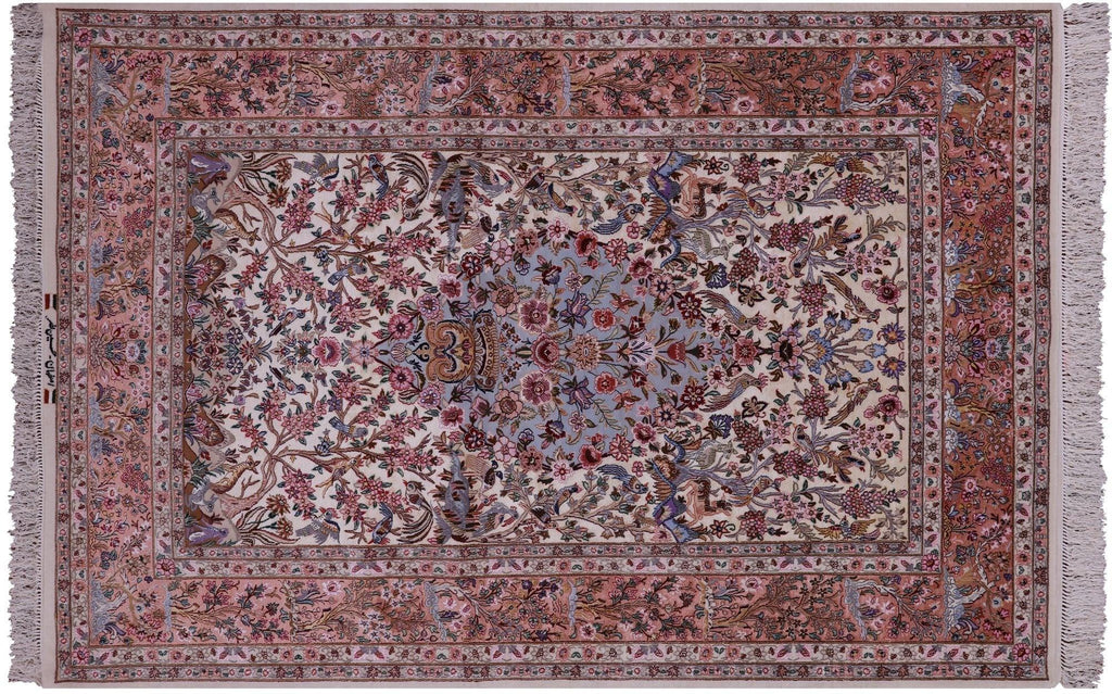 Signed Wool & Silk Super Fine Persian Isfahan Hand Knotted Rug - Manhattan Rugs