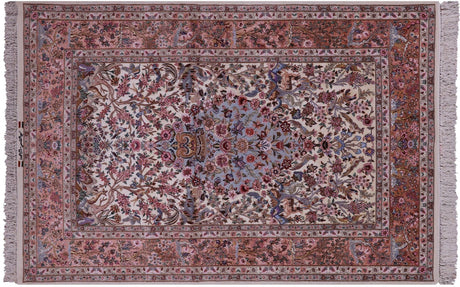Signed Wool & Silk Super Fine Persian Isfahan Hand Knotted Rug - Manhattan Rugs